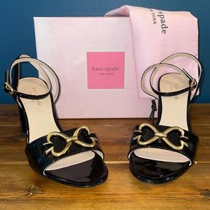 Kate Spade New York Odelia Spades- Black Patent Dress Sandal -7.5M